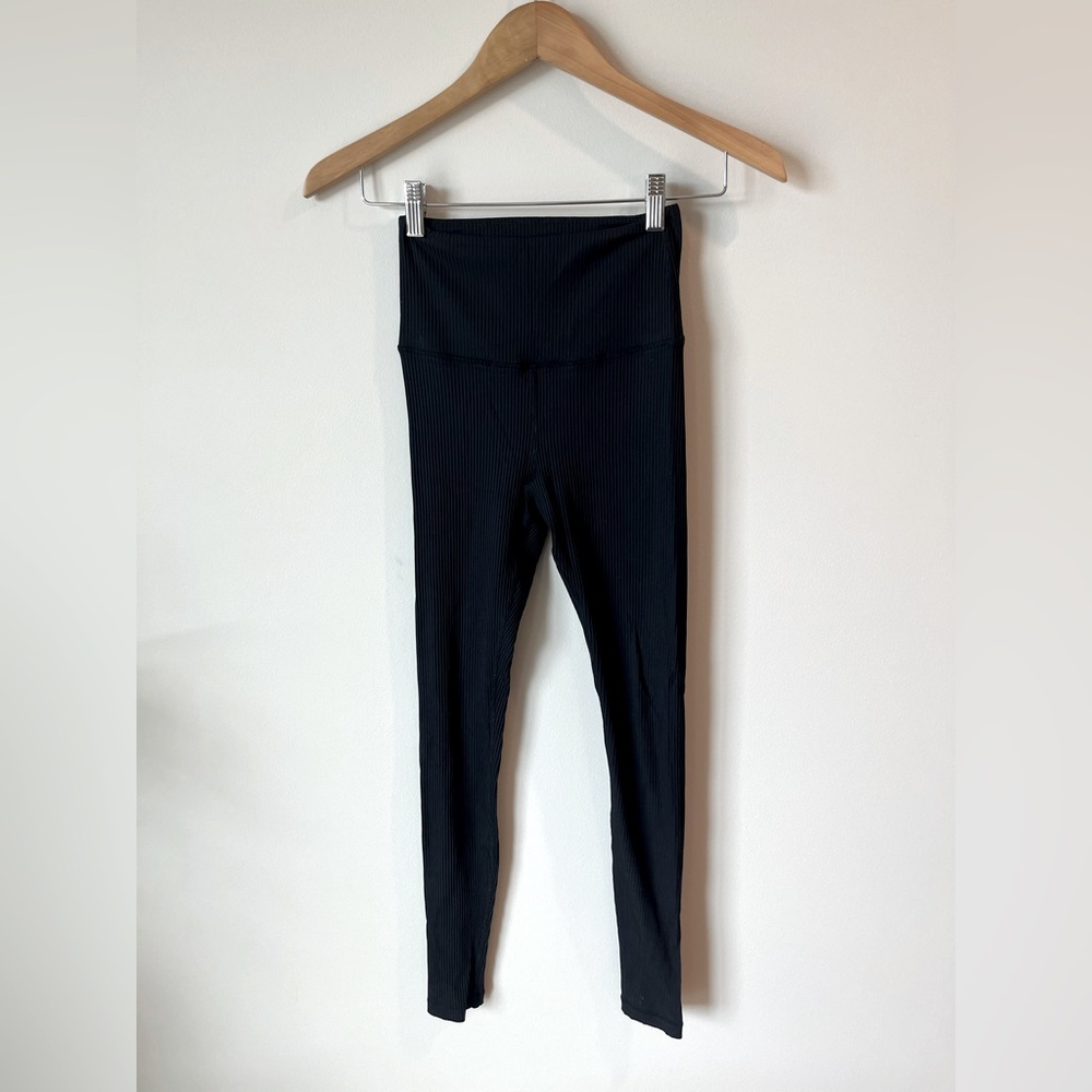 Tan Lines by Sivan Ayla, black, ribbed leggings. Size XS